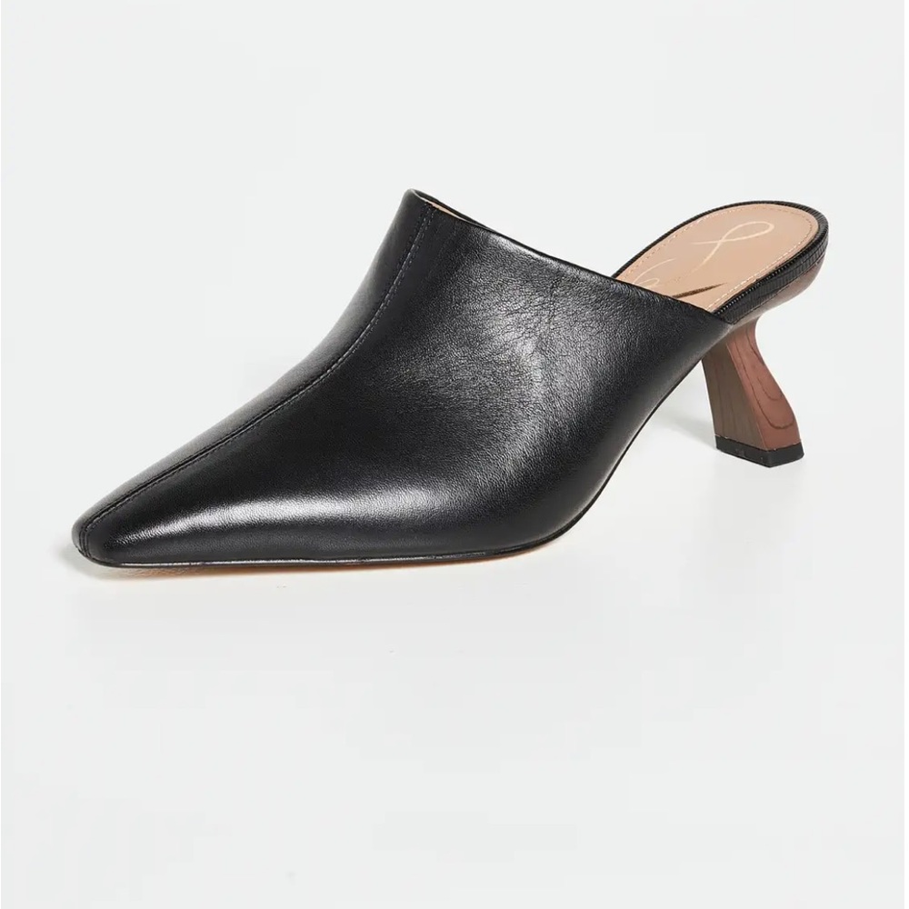 sam edelman skya pointed toe mule black leather size 10 worn once